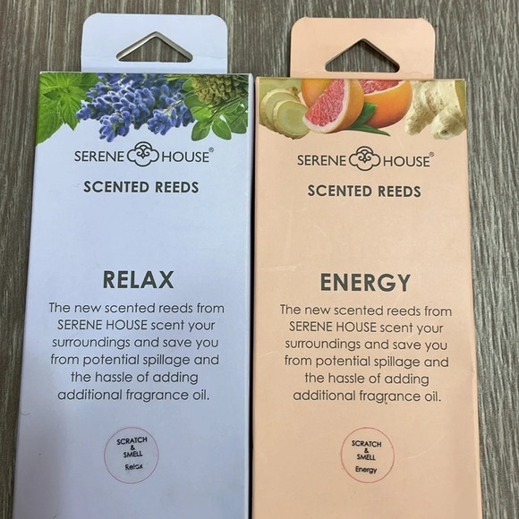 NWT Serene House Scented Reeds Relax and Energy Scent Bundle of Two - Picture 2 of 8